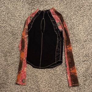 Free People Colorful Long Sleeve Women's Top with Cutout
